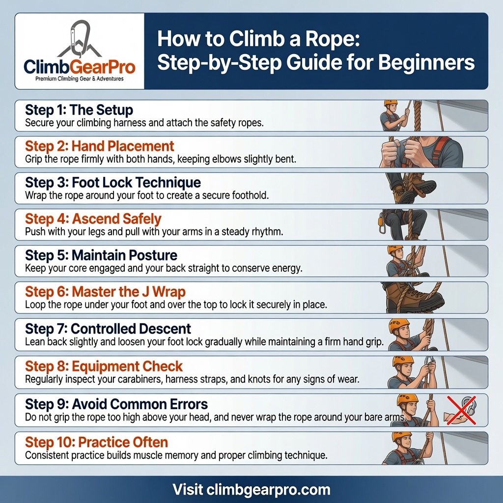 Infographic on How to Climb a Rope: Step-by-Step Guide for Beginners