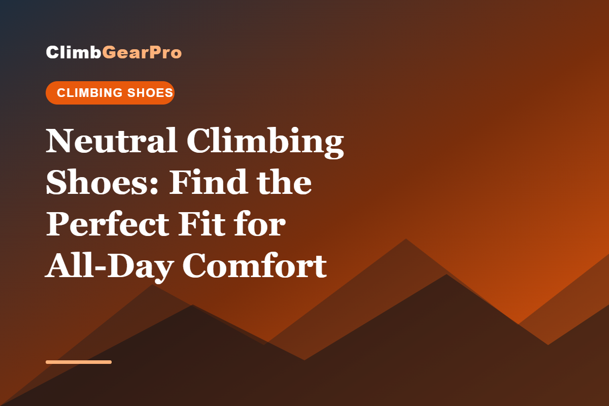 Neutral Climbing Shoes: Find the Perfect Fit for All-Day Comfort
