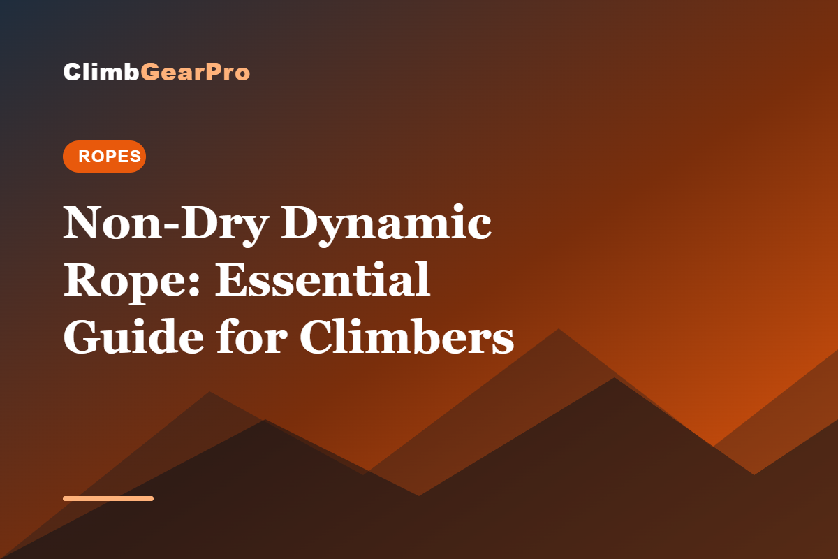 Non-Dry Dynamic Rope: Essential Guide for Climbers