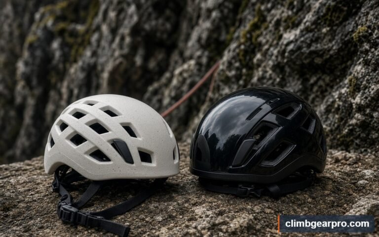 Foam vs Hardshell Climbing Helmets for rock climbing
