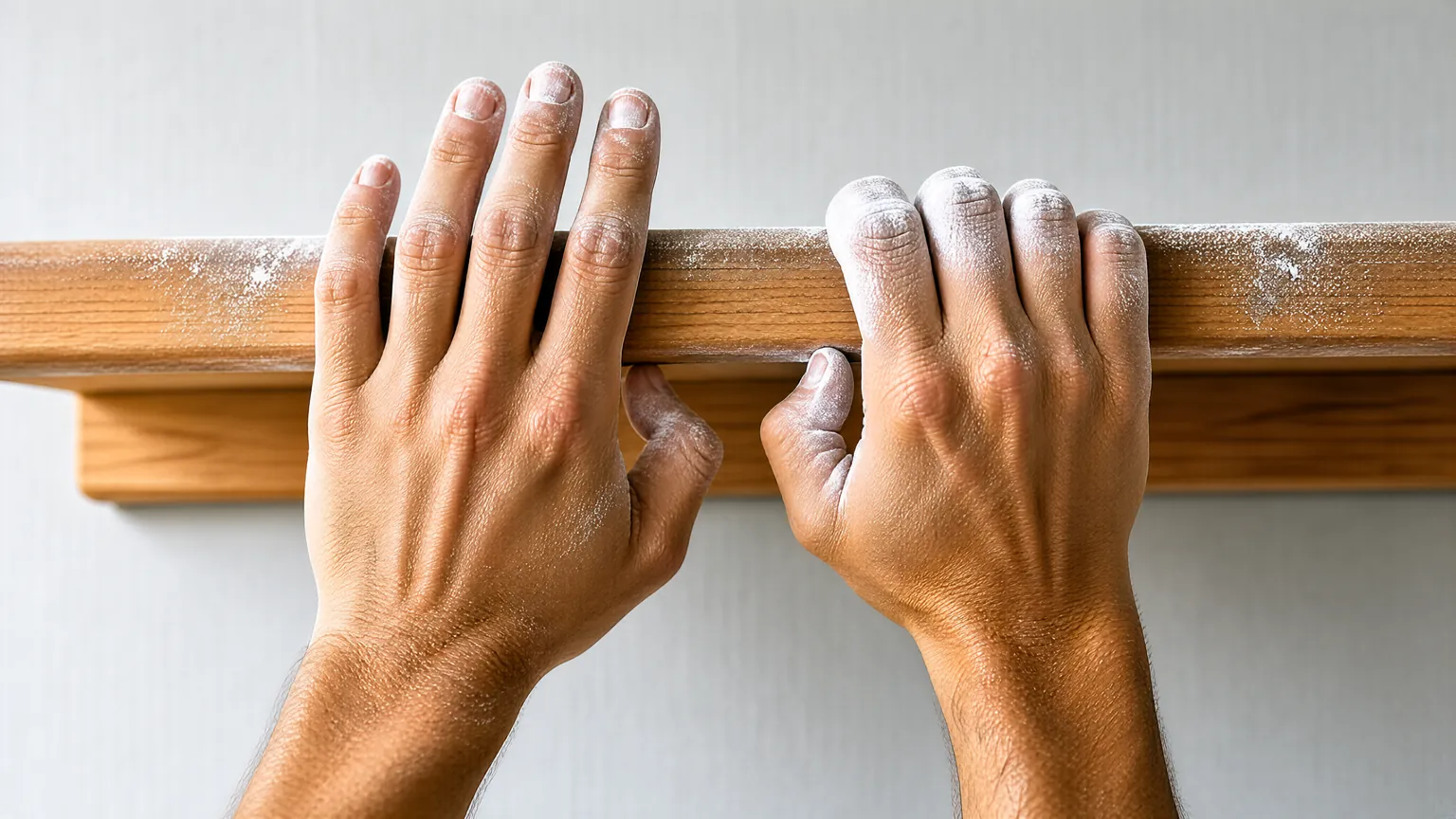 Open hand and half crimp grips compared on a hangboard