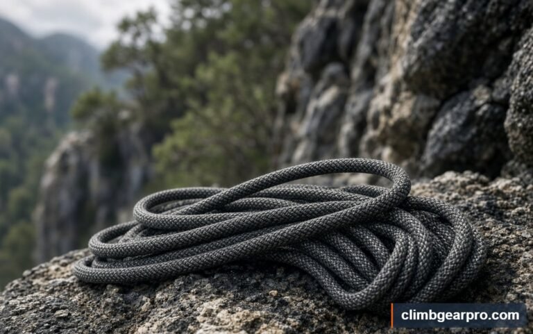 Single Dynamic Climbing Rope for rock climbing